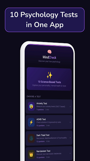 MindCheck: Psychology Tests Screenshot 0