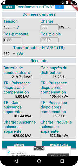 Compensation énergie réactive Screenshot 1