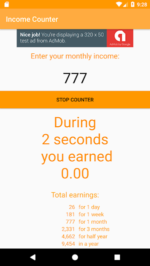 Income counter Screenshot 2