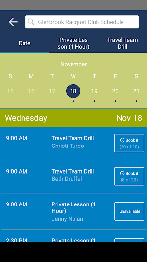 Glenbrook Racquet Club Screenshot 2