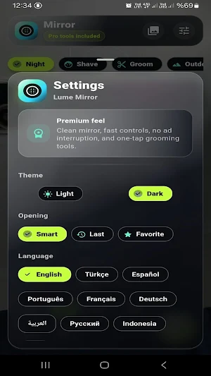 Lume Mirror: Makeup Mirror Screenshot 2