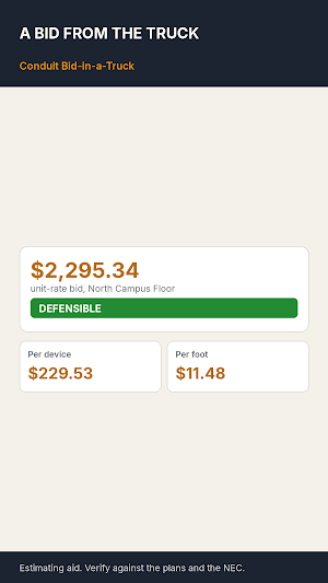 Electrical Estimator: Conduit Screenshot 0