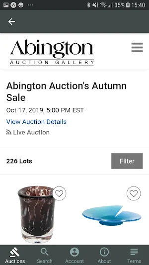 Abington Auction Gallery Live Bidding Screenshot 1