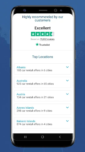 DiscoverCars.com Car Rental App Screenshot 1