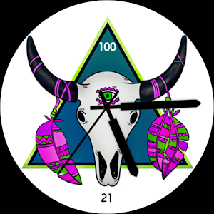 Boho Skull Bull Pink Watchface Screenshot 1