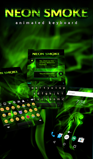 Neon Smoke Animated Keyboard + Live Wallpaper Screenshot 0