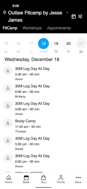 Outlaw FitCamp Screenshot 1