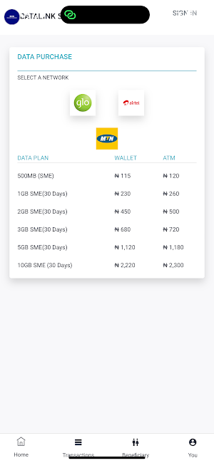 DataLink Cheap Data and Utilit Screenshot 1