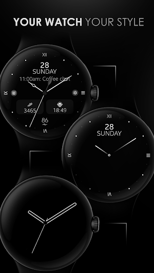 Minimal Black v28 watch face Screenshot 0