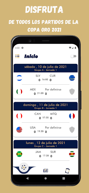 Copa Oro  2021 - Resultados en vivo Screenshot 0