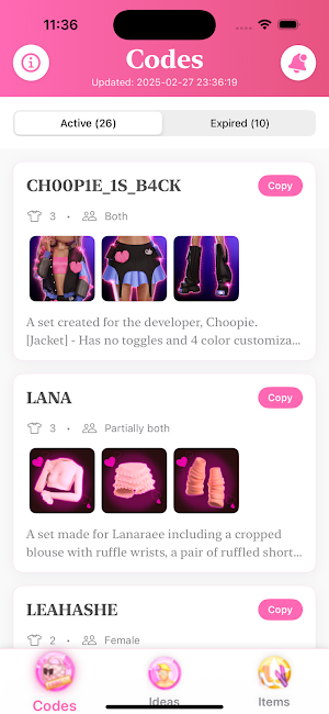 DTI Code Dress to Impress Code Screenshot 2