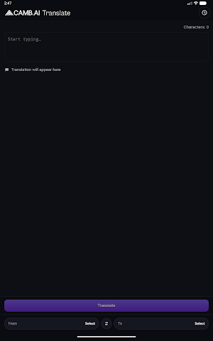 CAMB.AI Translate Screenshot 2