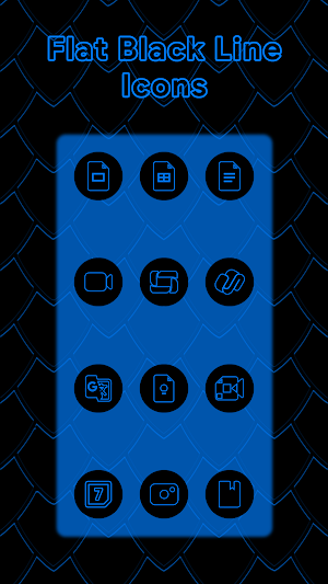 Blue On Black Line Icons Screenshot 1