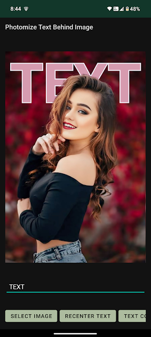Photomize Text Behind Image Screenshot 1