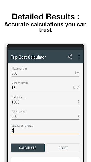 Trip Cost Calculator Screenshot 2