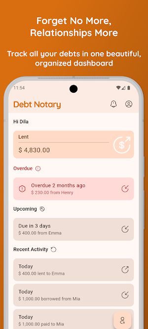 Debt Notary: IOU Debt Tracker Screenshot 0
