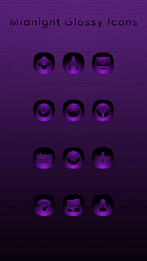Midnight Glossy Purple Icons Screenshot 3