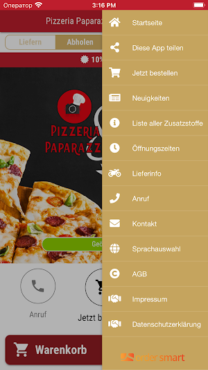 Pizzeria Paparazzi Bamberg Screenshot 2