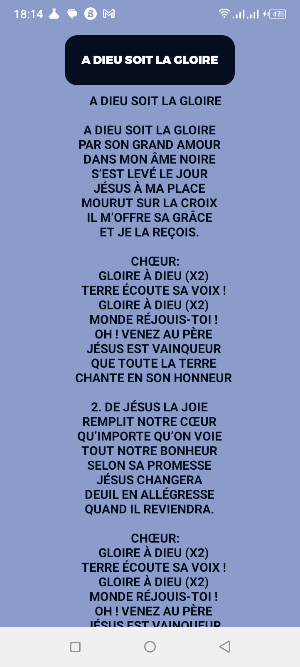 Cantiques Victoire Tabernacle Screenshot 3