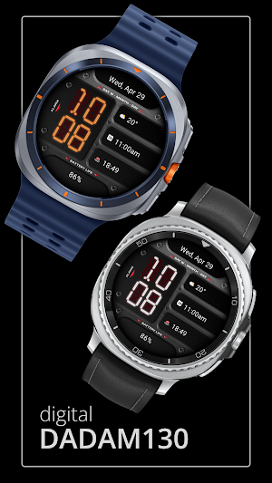 DADAM130: Digital Watch Face Screenshot 0