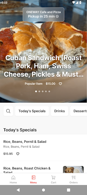 ONEWAY Cafe and Pizza Screenshot 1