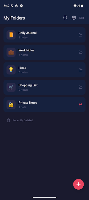 Voice Writer - Secure Notes Screenshot 1