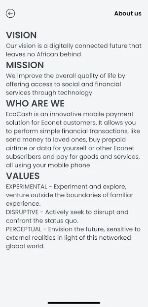 EcoCash Mobile App Screenshot 1
