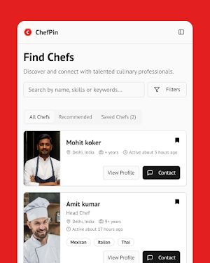 ChefPin –Hire Chef & Chef Jobs Screenshot 2