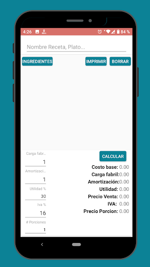 Calculo Receta Screenshot 3