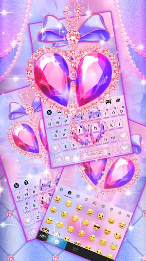 Pink Diamond Bowknot Keyboard Theme Screenshot 2