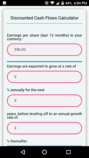 Discounted Cash Flows Calculator Screenshot 1