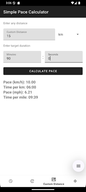 Simple Pace Calculator Screenshot 1