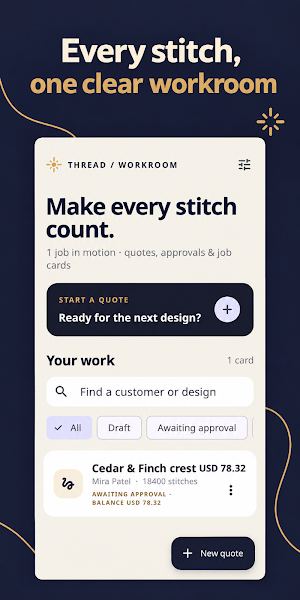 Embroidery Quote & Job Card Screenshot 0
