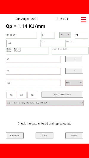 Heat Input Screenshot 3