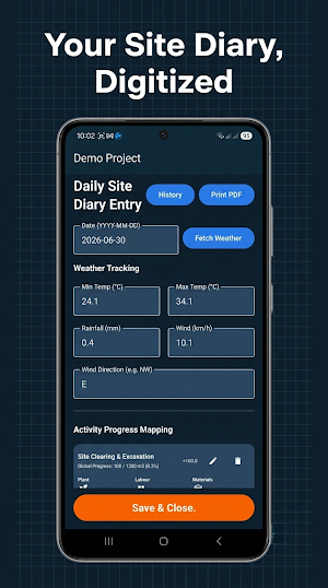 SiteDiary Pro - Logs to Gantt Screenshot 0