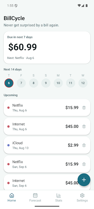 BillCycle Screenshot 0