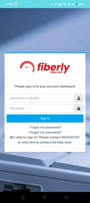 Fiberly Giganet Subscriber Screenshot 1