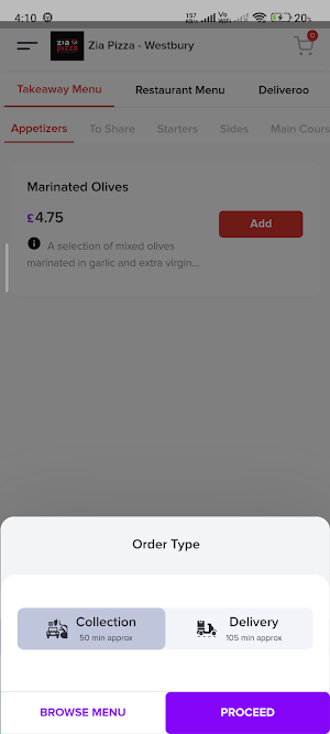 Zia Pizza Italian Restaurant Screenshot 1