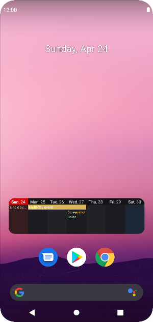 Tiny Calendar Widget Screenshot 1