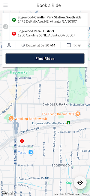 MARTA Reach On-Demand Transit Screenshot 2
