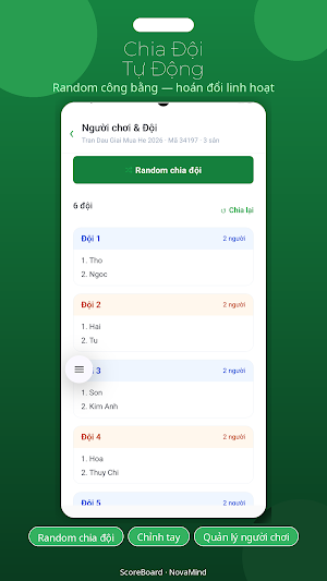 Ghi Điểm Thi Đấu Screenshot 3
