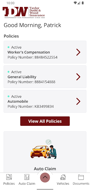 TDW Insurance Online Screenshot 1