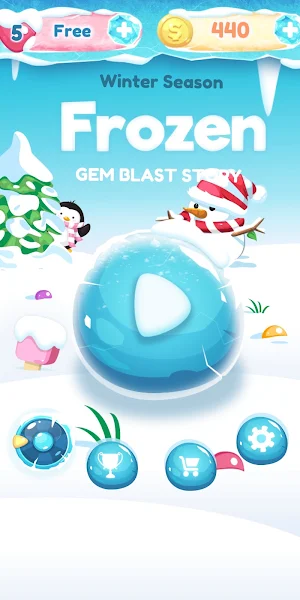 Winter Frozen Season Gem Blast Screenshot 0