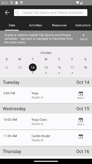 Capital City Sports & Fitness Screenshot 2