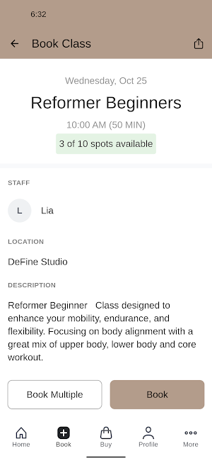 DeFine Pilates Screenshot 2