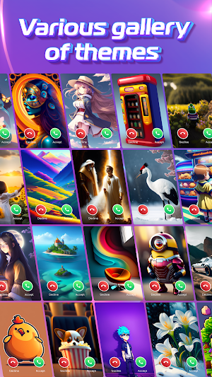 Call Screen with Color Themes Screenshot 1