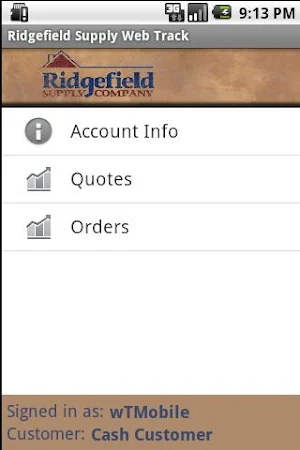Ridgefield Supply Web Track Screenshot 0
