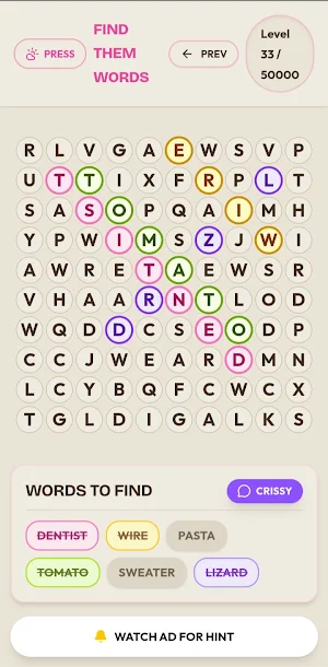 FIND THEM WORDS Screenshot 1