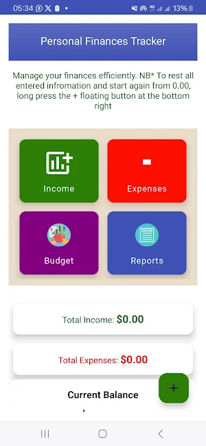 Personal Finance Tracker Screenshot 0