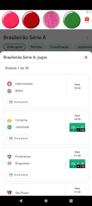 Tabela do brasileirão 2024 Screenshot 0